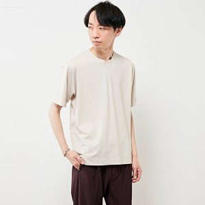 メンズメルローズ（MEN’S MELROSE）/ハイシャインキーネックＴシャツ