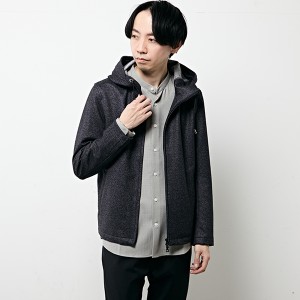 メンズメルローズ（MEN’S MELROSE）/ダウンファブリックジップアップパーカー