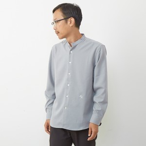 メンズメルローズ（MEN’S MELROSE）/ラナテックオックスバンドカラーシャツ