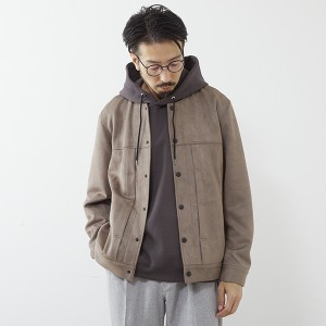 メンズメルローズ（MEN’S MELROSE）/ポンチスエードノーカラーブルゾン