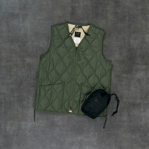 メンズメルローズ（MEN’S MELROSE）/【TAION/タイオン】ミリタリーVネックジップダウンベスト