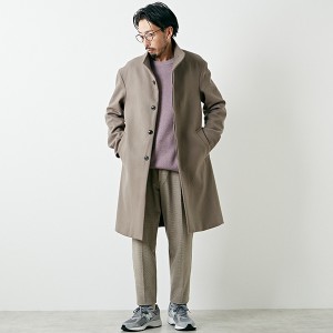 メンズメルローズ（MEN’S MELROSE）/SUPER110’S メルトンスタンドカラーコート