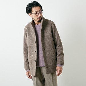 メンズメルローズ（MEN’S MELROSE）/ラムブレンドビーバー＆ウーレットスタンドカラーハーフコート