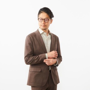 メンズメルローズ（MEN’S MELROSE）/グレンチェックニットサッカージャケット(セットアップ可)