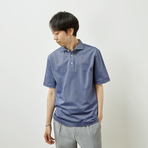 メンズメルローズ（MEN’S MELROSE）/《WEB限定》クールマックスサーフニットホリゾンタルカラーポロシャツ