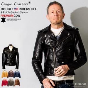 リューグー（LIUGOO）/Liugoo Leathers 本革 ダブルライダースジャケット メンズ DRY01A