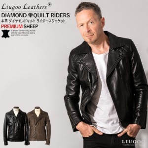 リューグー（LIUGOO）/Liugoo Leathers 本革 パッドダブルライダースジャケット メンズ DRY11A