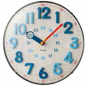バックヤードファミリー/掛け時計 電波時計 おしゃれ 通販 かわいい 時計 壁掛け 電波 知育時計 立体数字 24時間制 対
