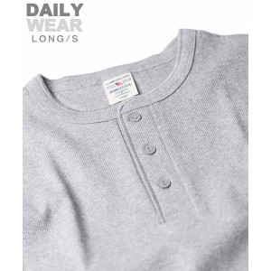 アヴィレックス（AVIREX）/《DAILY／デイリー》RIB L／S HENLEY NECK T−SHIRT／リブ 長袖 ヘンリー