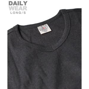 アヴィレックス（AVIREX）/《DAILY》RIB L／S V−NECK T−SHIRT／リブ 長袖 ブイネック Tシャツ  デイ