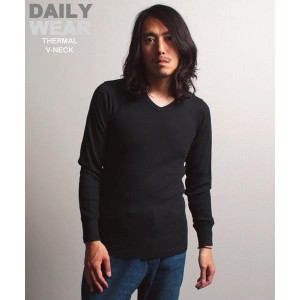 アヴィレックス（AVIREX）/《DAILY／デイリー》THERMAL L／S V−NECK T−SHIRT／サーマル 長袖 ブイネ