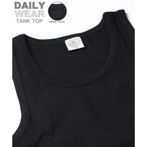 アヴィレックス（AVIREX）/《DAILY／WEB限定》RIB TANK TOP／同色プリント リブ タンクトップ 同色プリン  