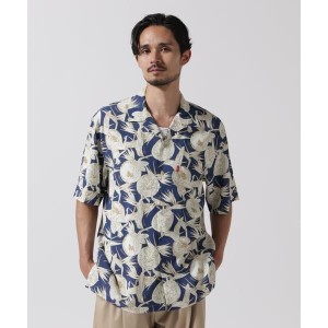 アヴィレックス（AVIREX）/SLEEVESHIRT ALOHA SHIRT ORANGE＆GIRL ／ 半袖アロハシャツ