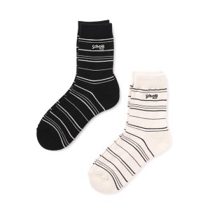 ショット（Schott）/直営限定／HIGH SOCKS RAMDOM BORDER／ハイソックス ランダムボーダー