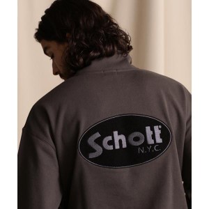 ショット（Schott）/WEB LIMITED／HARF ZIP OVAL CHENILLE LOGO／ハーフジップ オーバ