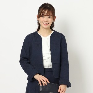 ローラ アシュレイ（LAURA ASHLEY）/【セレモニー／同柄アイテムあり】ノーカラージャカードジャケット