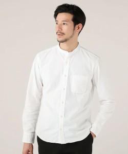 スプートニクス/日本製オックスバンドカラー長袖シャツ