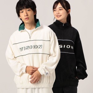 エヌエスビー（nsb）/【ＶＩＳＩＯＮ　ＳＴＲＥＥＴ　ＷＥＡＲ／ヴィジョンストリートウェア】／ベロア刺繍ハーフＺＩＰプル