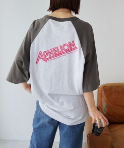 アンドミー（and Me）/配色ラグラン バックロゴ オーバーサイズ Tシャツ