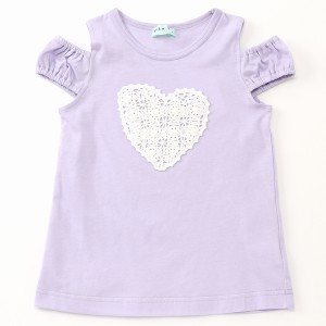 ハッカキッズ&ベビー（hakka kids & baby）/ハートモチーフオフショルダーＴシャツ