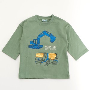 ハッカキッズ&ベビー（hakka kids & baby）/ワーキングカープリントドロップショルダーＴシャツ