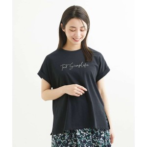 MK ミッシェルクラン（MK MICHEL KLEIN ）/【小さいサイズ】フレンチスリーブロゴTシャツ/洗える