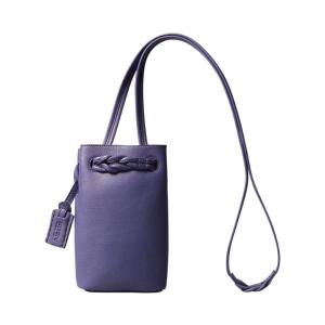 美品☆HIROFU ヒロフ ソーロ ショルダーバッグ 本革 Hロゴ 紺色 保存袋 美