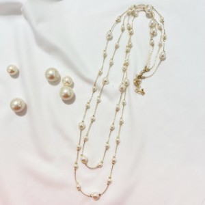 ピニーパール（Pinny Pearl）/2連パールロングネックレス