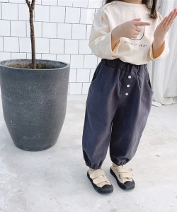アイモハ（aimoha）/【aimoha−KIDS−】【新作】韓国子供服 ボタン付きテーパードパンツ