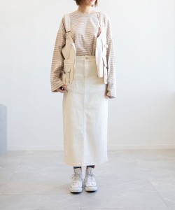 スモア（S’more）/Stretch long denim skirt 