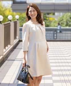 スウィートマミー（SWEET MOMMY）/日本製 7分袖 グログラン ワンピース ドレス （授乳対応/レディース/マタニティ）