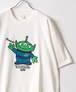 【NEW】ディズニー（Disney）/キャラクター ワッペン サガラ刺繍 半袖Tシャツ レディース メンズ