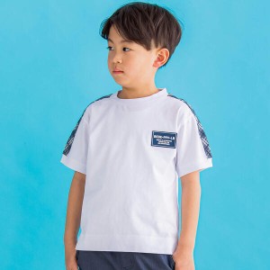 【NEW】ベベ プチ ポワ ヴェール（BeBe Petits Pois Vert）/【店舗限定】無地＋刺しゅうチェックTシャツ(95~150cm)