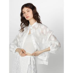 NOBLE シアーボリュームスリーブブラウス ホワイト A フリー Noble