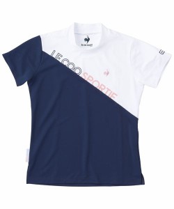 ルコック スポルティフ（lecoq sportif）/ハイネック バイカラー半袖モックネックシャツ