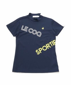 ルコック スポルティフ（lecoq sportif）/ハイネック ロゴ半袖モックネックシャツ