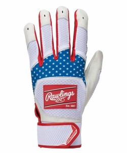ローリングス（rawlings）/手袋 両手用 パッチロゴ バッティンググラブ − USAホワイト
