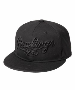 ローリングス（rawlings）/練習用キャップ 6パネル フラットバイザーキャップ−ブラック／ブラック