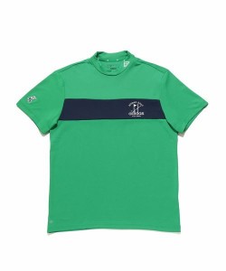 アディダス（adidas）/ハイネック PLAY GREEN チェストストライプ半袖モックネックシャツ