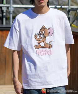 ジーンズメイト（JEANS MATE）/TOM AND JERRY ドロップショルダー ビッグシルエット Tシャツ