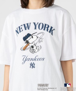 ジーンズメイト（JEANS MATE）/PEANUTS MLB ドロップショルダー ビッグシルエット Tシャツ