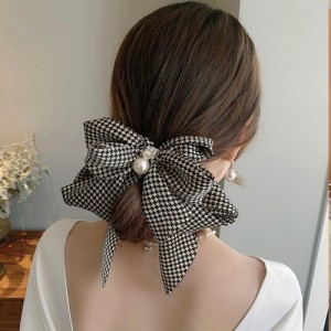 ミニミニストア（miniministore）/千鳥格子柄リボンバレッタ ヘアクリップ