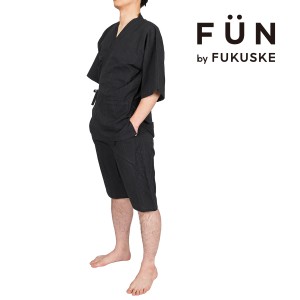 フクスケファン（fukuske FUN）/fukuske FUN(フクスケファン) ： 細ライン 甚平 上下セット 綿100％