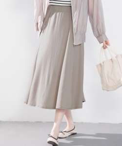 SEU（SEU）/【S−3XLまで対応】落ち感が美しいAラインミディ丈スカート フレアスカート 体型カバー
