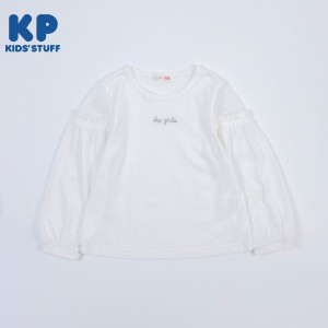 ケーピー（KP）/【日本製】肩ドットチュールの長袖Tシャツ(120〜130)