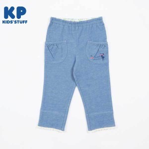 ケーピー（KP）/デニム風ニットツイル裾ロールアップ7分丈パンツ(140〜160)