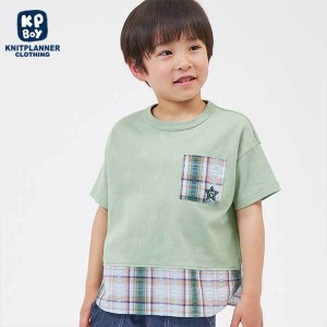 【NEW】ケーピーボーイ（KP BOY）/【日本製】星柄かのこ半袖Tシャツ(100〜130)