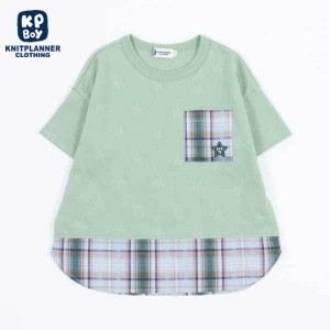 【NEW】ケーピーボーイ（KP BOY）/【日本製】星柄かのこ半袖Tシャツ(140〜150)