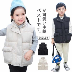  ジャケット ベビー 防寒 ジュニア ダウンベスト 子供服 保温 厚手 もこもこ 中綿ベスト お洒落 前開き 女の子 アウター カジュアル スタ