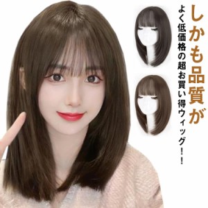  セミロング かつら グラデーション フルウィッグ ナチュ メンズ ロング コスプレ うぃっぐ 耐熱 脱毛 レディース 自然 黒髪 ミディアム 